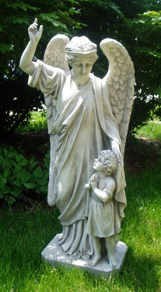 Guardian Angel with Child Prayer Statue Memorial Statuary Religious